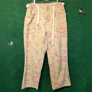 802 New Bibi Floral Print Pants with Drawstring